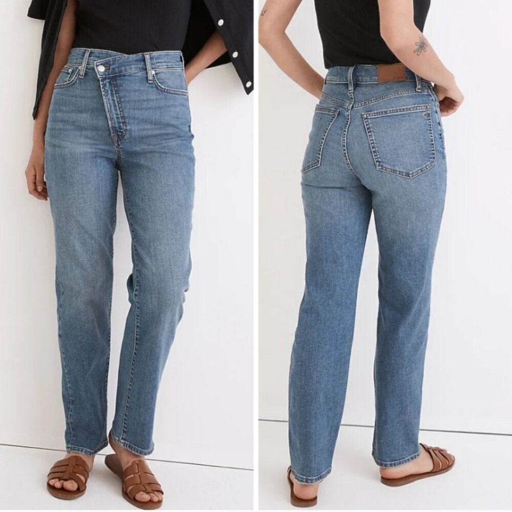 Madewell The Perfect Vintage Straight Leg Jean NH386 Crossover Button Fly - 27